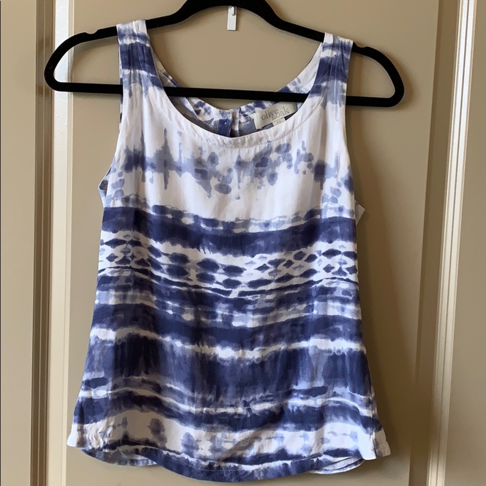 Olive & Oak blue and while tie dye blouse
